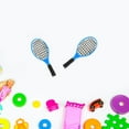 thumbnail image 2 of 4pcs Mini Tennis Racket Models with 2pcs Rackets and 2pcs Balls for Home Decoration and Play House Accessory as Shown, 2 of 8