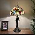 thumbnail image 4 of Tiffany Table Lamp Parrots Blue Red Green Stained Glass Included LED Bulb for Living Room Bedroom Bedside 12"W*12"D*22"H, 4 of 8