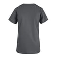 thumbnail image 6 of Moxiu Womens Plus Size Scrub Tops Stretchy Short Sleeve V Neck Shirts Pockets Loose Fit Medical Work Blouses Nurse Tunic Tees Top Dark Gray,L, 6 of 7