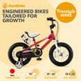 thumbnail image 2 of RoyalBaby Vélo pour Enfant Freestyle d'Extérieur avec Roues Stabilisatrices, 14 Pouces, Rouge, 2 of 12
