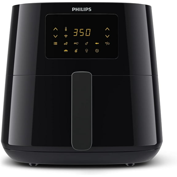 Philips Essential Connected XL 2.65lb/6.2L Capacity Digital Airfryer with Rapid Air Technology, Wi-Fi Connected (HomeID App), Alexa Compatible, Black- HD9280/91, Compact