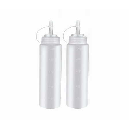 2 pack 8 Oz Condiment Squeeze Bottles