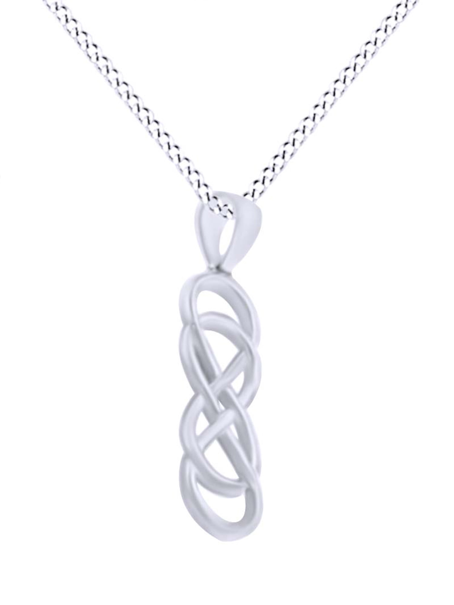 Double Infinity Symbol Pendant Necklace In 14K White Gold