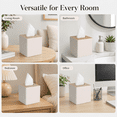 thumbnail image 6 of ABCISI Tissue Box Cover, Decorative Linen Square Tissue Holder with Wood Look Top, Modern Cube Tissue Box Holder for Bathroom, Bedroom, Office, Living Room, Beige, 6 of 6
