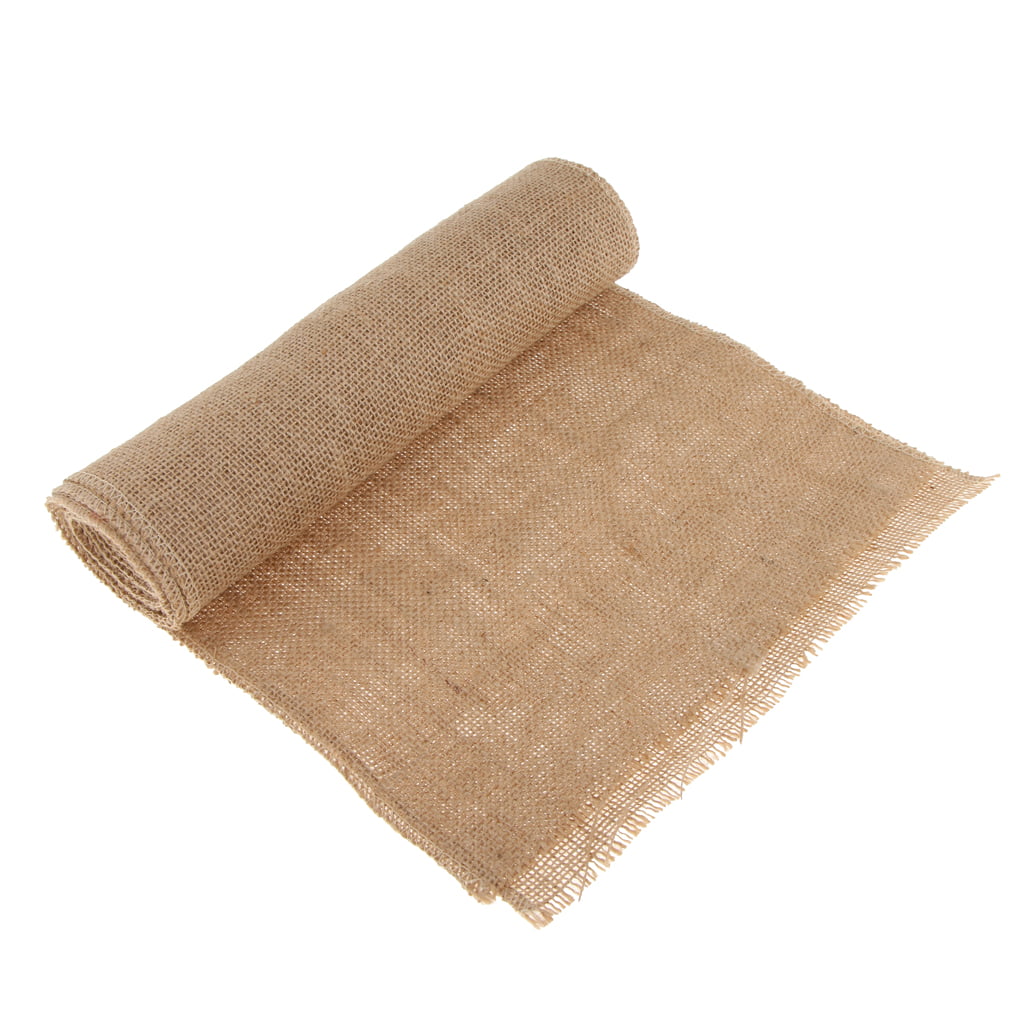 28cm Wide Brown Natural Burlap Fabric Jute Rustic Wedding Vintage Roll 3.5m 