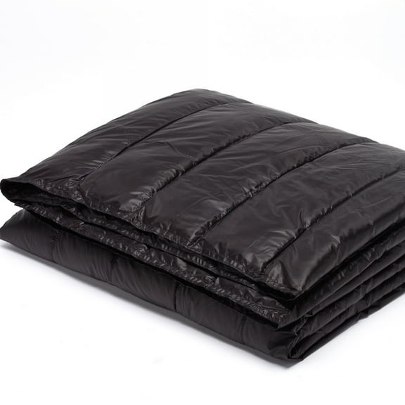50" x 70" PUFF Ultra Light Indoor/Outdoor Nylon Throw with Compact Travel Bag, Black