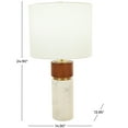 thumbnail image 3 of DecMode 25" Thick Stand White Table Lamp with White Cotton Shade, 3 of 9