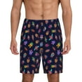 thumbnail image 3 of Lsque Colorful Insects Mens Sleep Pajama Shorts,Short Pajama Pants, Cotton Ultra-Soft Knit-3X-Large, 3 of 9