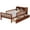 Walnut, variant on Bellemave Twin Size Bed with 2 Drawers and Fence Rails, Twin Platform Beds Frame with Bookcase Storage Headboard, Wood Space Saving Storage Bed, No Box Spring Needed (White)