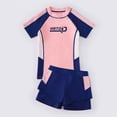 thumbnail image 6 of GYRATEDREAM Girls Swimsuits Two Piece Rash Guard Set Short Sleeve Bathing Suit Liner Swimwear with UPF 50+ Sun Protection for 8-14Y Pink, 6 of 7