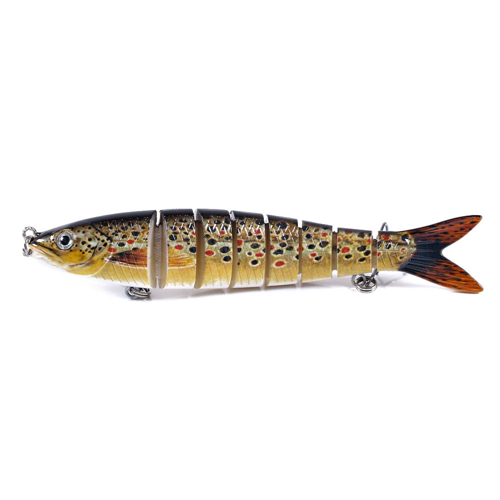 HENGJIA Fishing Lures, 6pcs Large Multi Jointed Fish Fishing Kits Slow Sinking Lifelike Swimbait Freshwater and Saltwater for Trout Bass Lures, 4.92"/0.77oz