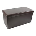 thumbnail image 2 of Achim OTFL30BR02 Pouf de Rangement Pliable - Simili Cuir Brun 30x15x15, 2 of 3