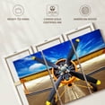 thumbnail image 6 of Elephant Stock Runway Biplane Wall Art - Horizontal Multi Panel Canvas - Living Room Wall Decor - Transportation Multi Panel - Yellow And Gray Decor - 45" x 28", 6 of 8