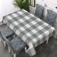 thumbnail image 2 of Yehwow Checkered Grey and White Rectangle Tablecloth 52x70 Inch Table Cover for Kitchen Dining Party Picnic Decor, 2 of 4