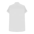thumbnail image 5 of Ayolanni Printed T Shirts for Women V-Neck Office Casual Short Sleeve Blouse Rolled Button Down Fitted Tunic Shirts 2026 Summer Clothes White L, 5 of 5