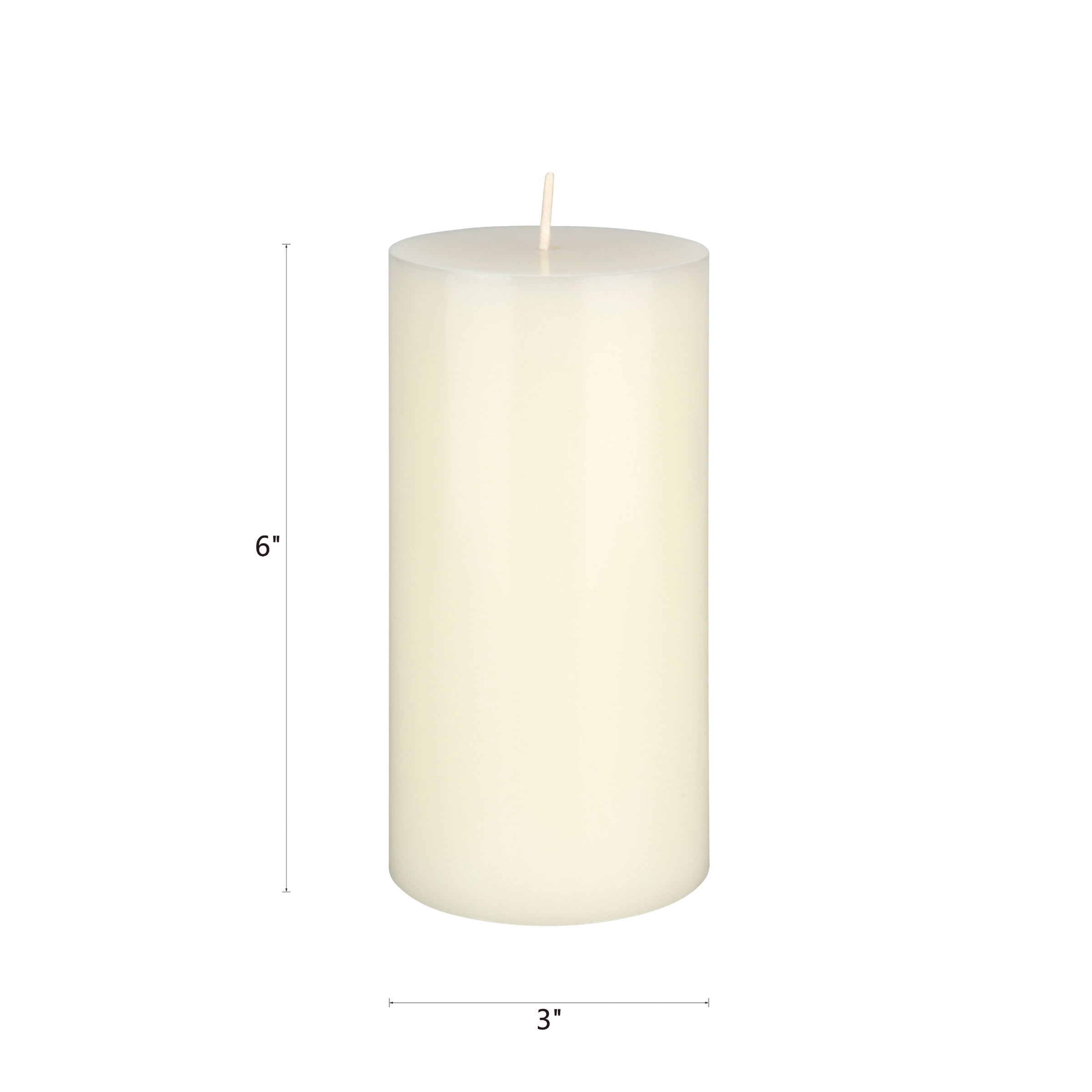Mega Candles 6 pcs Unscented Ivory Round Pillar Candle, Hand Poured Premium Wax Candles 3 Inch x 6 Inch, Home Décor, Wedding Receptions, Baby Showers, Birthdays, Celebrations, Party Favors & More