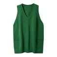 thumbnail image 4 of YMNXA Women'S Sweater Vest Sleeveless V Neck Solid Color Fashion Comfortable Knitwear Pullover Top For Casual Daily Wear Green Xxl, 4 of 9