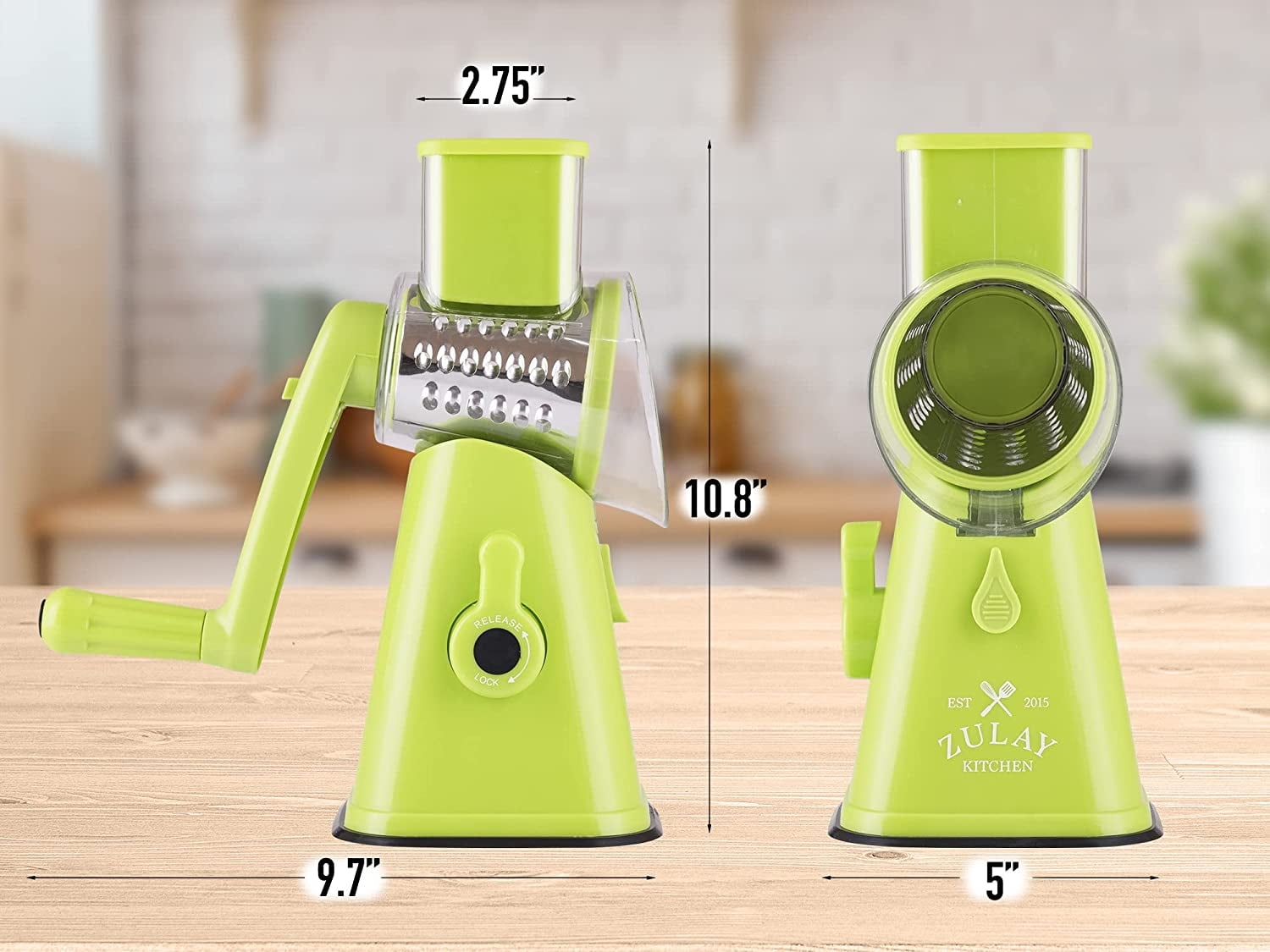 Zulay Kitchen Professional Stainless Steel Flat Handheld Cheese Grater -  Green, 1 - King Soopers