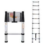 Telescoping Ladder 8.5ft Aluminum Folding Ladder 330lbs Max Load Capacity, 8 Steps, Lightweight Portable Ladder for Home, Office, Adjustable Height, Space Saving, Multi-Purpose Ladder