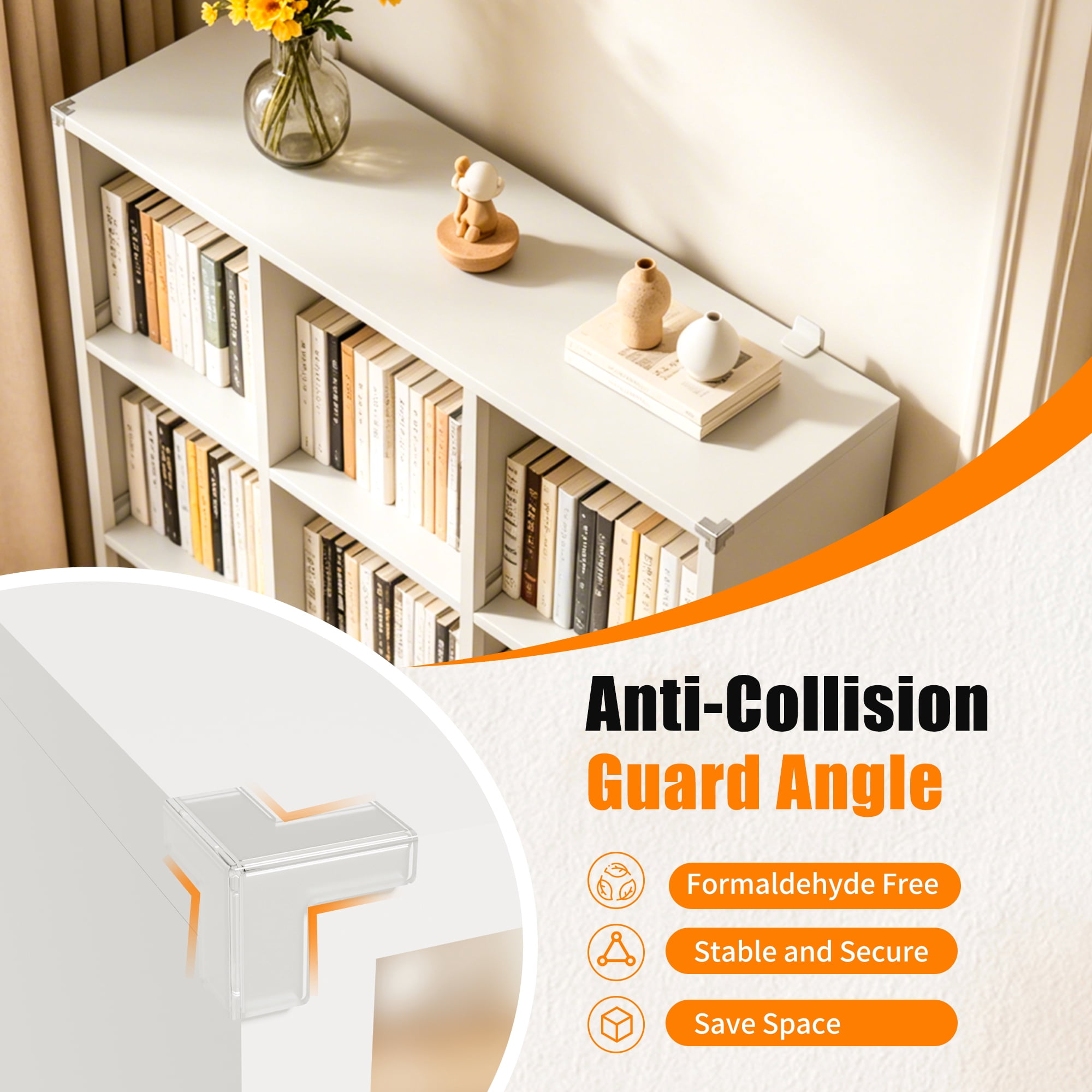 6-Cube Metal Bookshelf, White Open Display Storage Organizer, Tool-Free Assembly Shelf for Living Room Bedroom Home Office