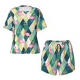 thumbnail image 4 of Naloa Flamingo Women's Short-Sleeved Pajama Set, Loungewear, Summer pajamas, Breathable Cozy - Large, 4 of 9