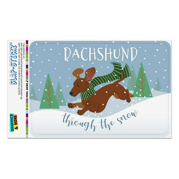 Dachshund Dashing Through the Snow Winter Christmas Home Business Office Sign
