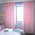 thumbnail image 2 of Cortina de ventana de 2 piezas ahuecada cortina de sombreado de estrellas cortina Purdah para el hog Abody Rosa/1m x 2.5m, 2 of 7