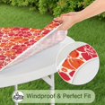 thumbnail image 5 of Floral Printed Round Tablecloth with Elastic Hem, Water-Resistant Polyester Fabric Fits 44-52 Inch Diameter Tables for Dining or Patio, Extra Large, 5 of 6