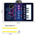thumbnail image 2 of Musical Mat Baby Toys for 1 Year Old Kids, 2 in 1 Musical Toys Toddler Piano & Drum Mat with 2 Sticks, Baby Musical Mat, Gifts for 1 2 3 Year Old Boys Girls, 2 of 6