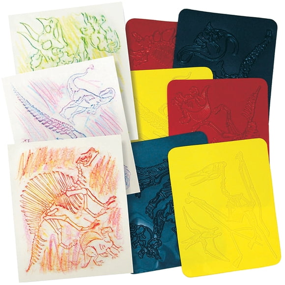 Dinosaur Rubbing Plates, Pack Of 6