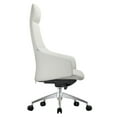 thumbnail image 3 of LeisureMod Celeste Mid-Century Modern High-Back Office Chair in Upholstered Faux Leather and Iron Frame with Swivel and Tilt (White), 3 of 4