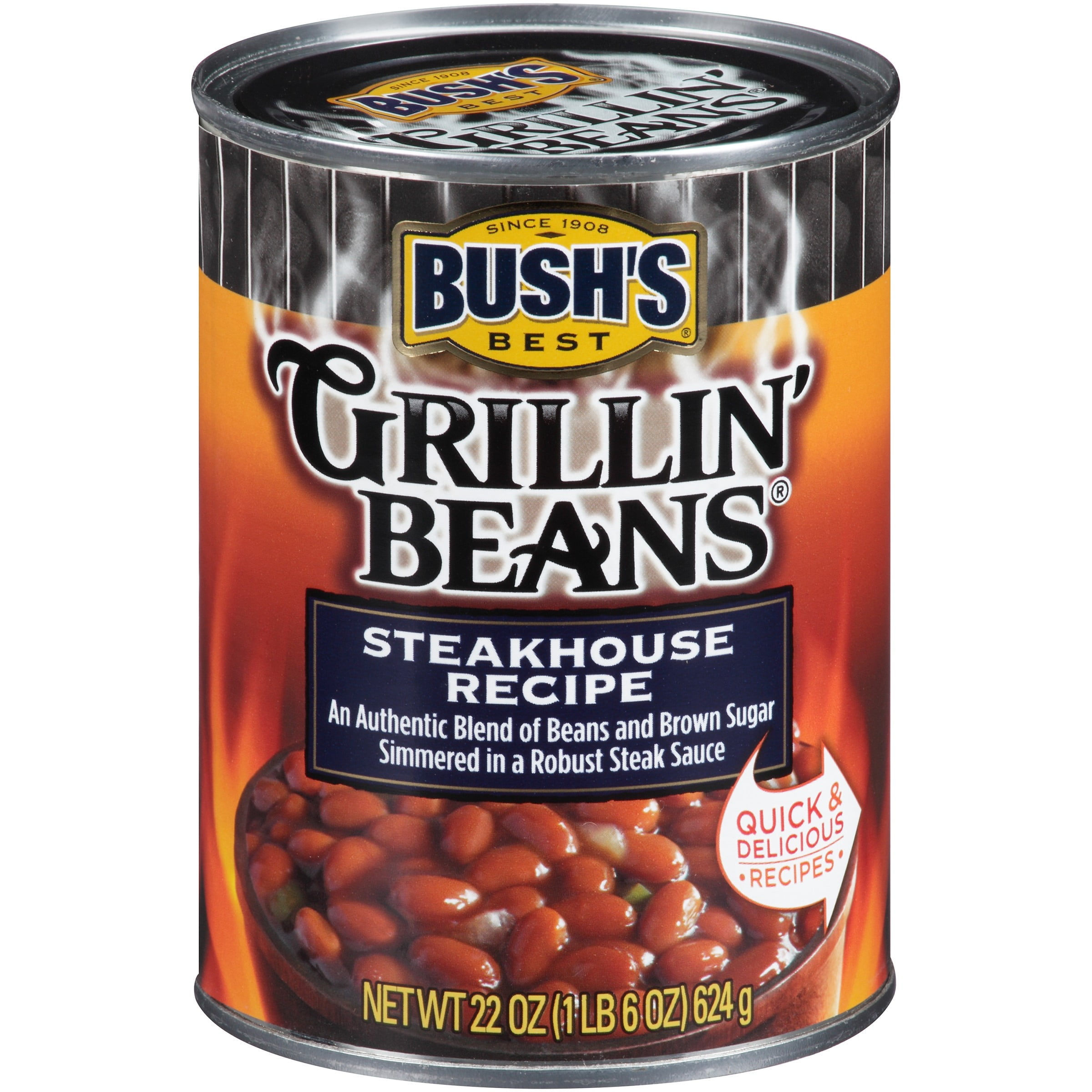 Bushs Best Steakhouse Recipe Grillin Beans, 22 oz by Bush Brothers & Company