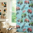 Blue Monster Pattern Monster Cartoon Truck Blue Pattern Sheer Curtains, Sheer Window Panels ...