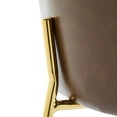 thumbnail image 6 of Christopher Knight Home Luxury 29.5" PU Bar Stools, Gilded Metal, Dark Brown, Low-Back, Set of 2, 6 of 9
