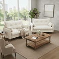 thumbnail image 7 of 50" Loveseat Couch with Tufted Design | Space-Saving Love Seat Sofa for Small Spaces, Bedroom, and Apartment | Ivory White, 7 of 7