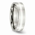 thumbnail image 4 of White Stainless Steel Ring Band Wedding Sterling Silver Flat, 4 of 6