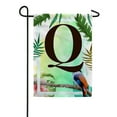 thumbnail image 2 of America Forever Tropical Summer Monogram Garden Flag Letter Q 12.5 x 18 inches Palm Leaves Hibiscus Coastal Bird Double Sided Vertical Outdoor Yard Lawn Decorative Red Floral Garden Flag, 2 of 5