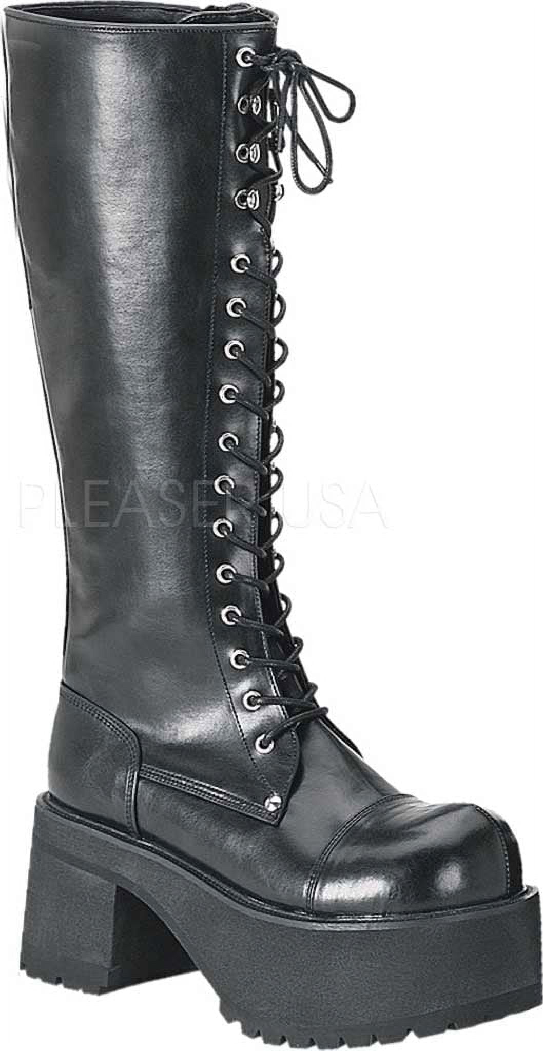 Demonia Women's Ranger 301 Emo Platform Boots with Side Zipper and