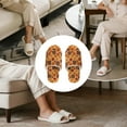thumbnail image 7 of POLERO Thanksgiving Turkey Pumpkin Print Indoor House Slipper for Women Open Toe Slide Lightweight Material Bedroom Shoes for Winter, Size 10.5-11.5, 7 of 7