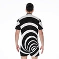 thumbnail image 2 of Black And White Optical Illusion Short Sleeve Men'S Rompers Casual Summer Jumpsuits Outfit, 2 of 4