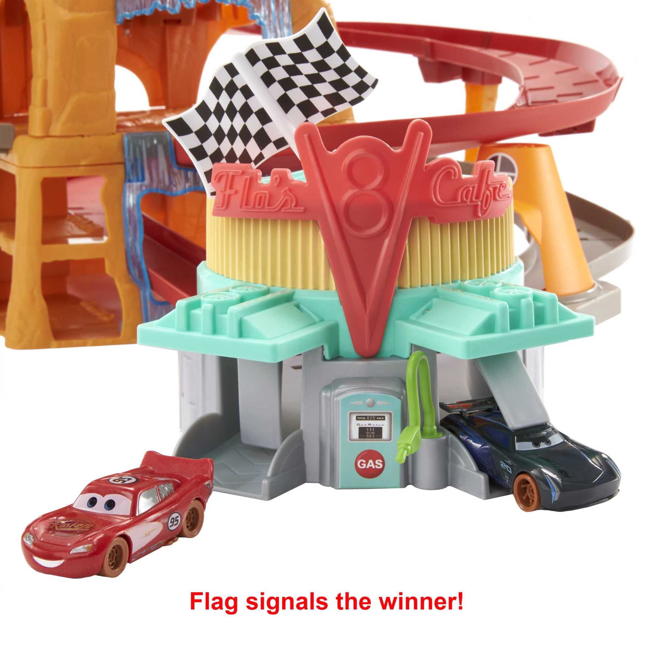 Disney Pixar Cars Radiator Springs Mountain Race Playset, Lightning McQueen & Jackson Storm Toy Cars