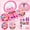 Pink, variant on Sunforu Princess Make up Set for Girls, Washable and Non-Toxic Cosmetic Toy Set with Bag, Toddler Makeup Gift for Girls Aged 3-12 Years