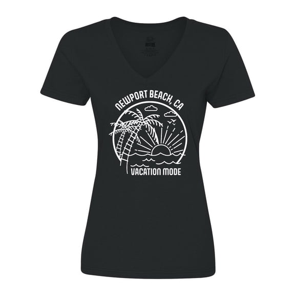 Inktastic Summer Vacation Mode Newport Beach California Women's V-Neck T-Shirt