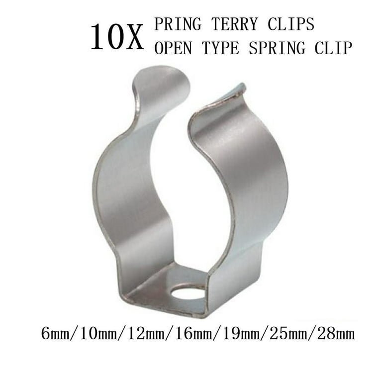 10PCS SPRING TERRY CLIPS OPEN TYPE SPRING STEEL TOOL CLIPS HEAVY DUTY