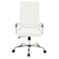 thumbnail image 5 of LeisureMod Benmar High-Back Mid-Century Modern Swivel Leather Office Chair in White – Ergonomic Executive Desk Chair with Adjustable Height, Tilt, and 360-Degree Swivel for Home and Office Comfort, 5 of 8