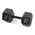 thumbnail image 1 of CAP Barbell Cast Iron Hex Dumbbell, Black, Single, 70 lb, 1 of 4