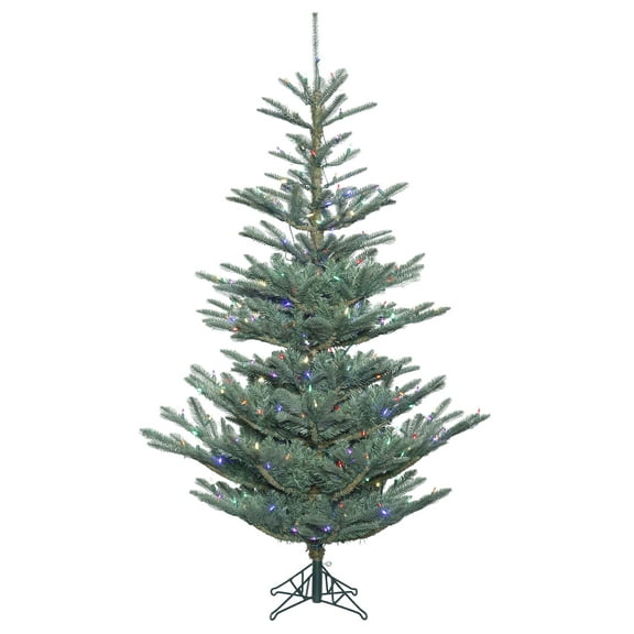 Vickerman 5' Alberta Blue Spruce Artificial Christmas Tree, Multi-colored Dura-Lit LED lights