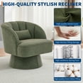 thumbnail image 5 of GARVEE 2PCS 360° Swivel Barrel Accent Chair,Ultra-Plush PU Upholstered Round Armchair with Back,Green, 5 of 7