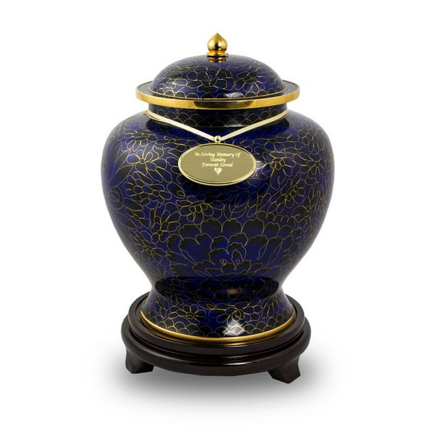 Bronze Cremation Urn Extra Large 210 Pounds Cloisonne Blue