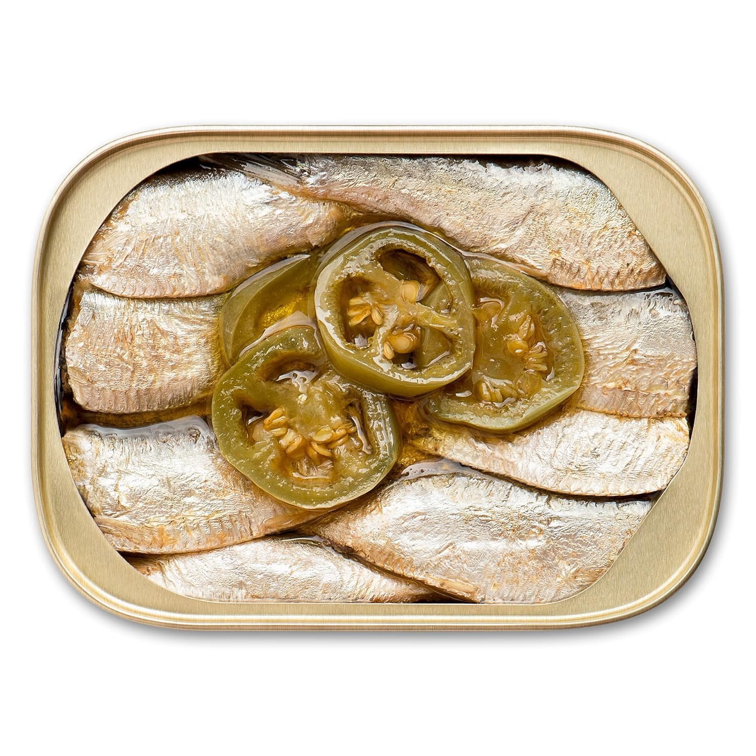 King Oscar Wild Caught Brisling Sardines in Extra Virgin Olive with Hot Jalapeño Peppers 3.75 oz